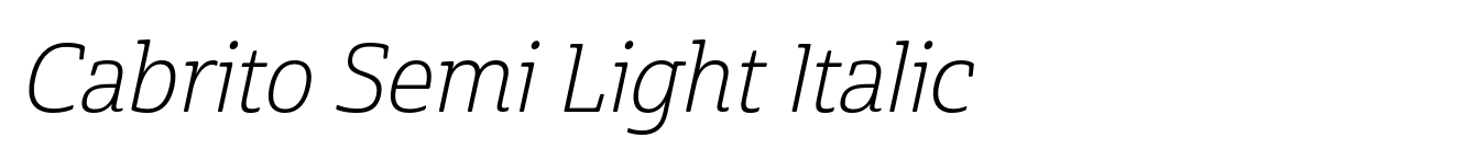 Cabrito Semi Light Italic